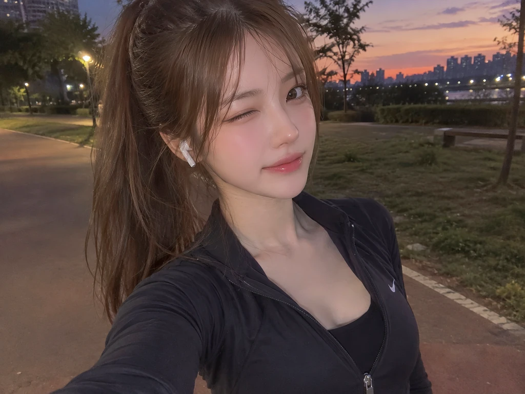 운동하러 가는 길에 채연이 보내온 사진